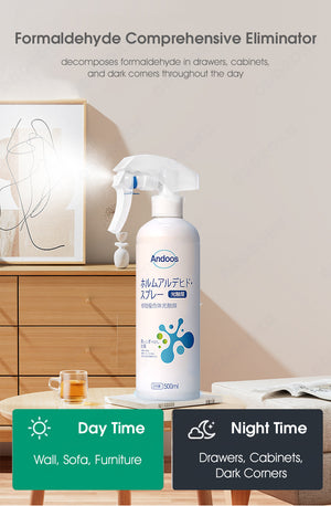ODOROKU Japan Formaldehyde Remover Spray 500ml Formaldehyde Removal Purification Air TVOC for Furniture Car Wardrobe Carpentry Post Renovation - ODOROKU