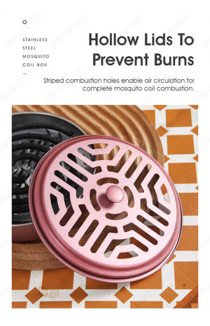 ODOROKU Stainless Steel Mosquito Coil Holder Mosquito Coil Incense Burner Incense Box Mosquito Coil Boxfor Outdoor use, Pool Side, Patio, Deck, Camping, Hiking, etc - ODOROKU