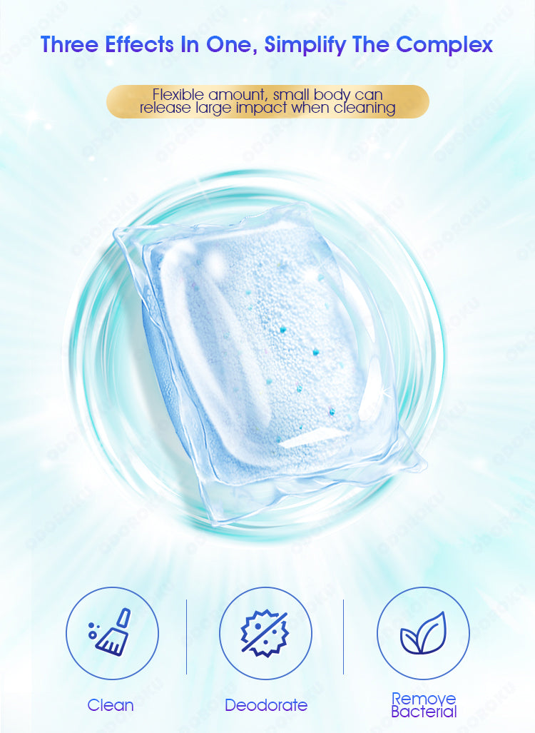 ODOROKU Washing Machine Cleaning Capsule 30g x 4 Washing Machine Cleaner Antibacterial Rate 99% Active Oxygen Decontamination, Reduce Musty Smell Clean Laundry - ODOROKU
