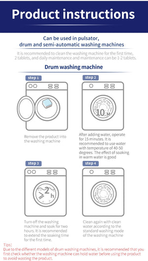 ODOROKU 30 Cubes Washing Machine Cleaning Magic Cube Effervescent Tablet Washing Machine Cleaner Antibacterial Rate 99% Active Oxygen Decontamination, Reduce Musty Smell Clean Laundry - ODOROKU