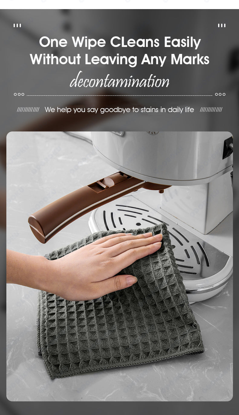 ODOROKU 100% Cotton Waffle Weave Kitchen Dish Cloths, Ultra Soft Absorbent Quick Drying Dish Towels Cleaning Cloth Grey Brown 30x30cm