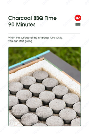 ODOROKU Single Use Biodegradable Mini Grill Portable & Disposable Grill Instant Fire Great for Outdoor Charcoal BBQ & Camping All Natural Material, Easy Set Up No Lighter Fluid Needed - ODOROKU