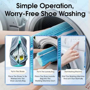 ODOROKU Reusable Shoe Washing Machine Bag Laundry Shoe Bag for Washer and Dryer Durable Zipper Shoe Washing Bag - ODOROKU