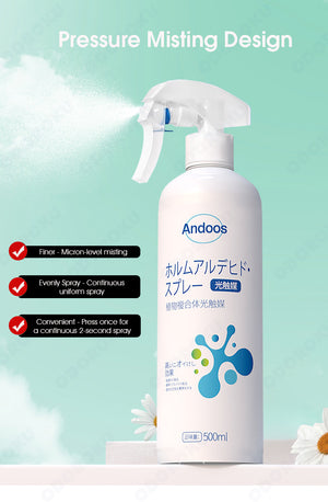 ODOROKU Japan Formaldehyde Remover Spray 500ml Formaldehyde Removal Purification Air TVOC for Furniture Car Wardrobe Carpentry Post Renovation - ODOROKU