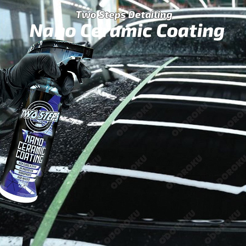 ODOROKU x Two Steps Detailing Nano Ceramic Coating 500ml / 5 Litre Eco Refill SiO2 Infused Ultra Hydrophobic Coating Polishing Paint Showroom Shine Rapid Ceramic Paint Sealant Spray - ODOROKU