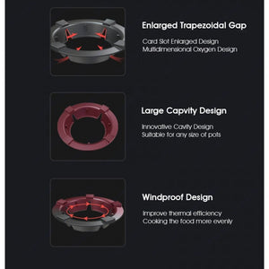 ODOROKU Energy Saving Gas Stove Windshield Fire Protector Rack Cover 4 Claw & 5 Claw Wok Ring for Gas Stove Gas Ring Reducer Iron Stove Grate - ODOROKU