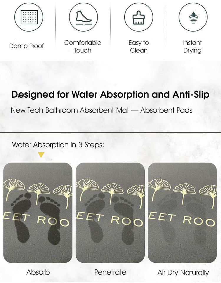 ODOROKU Cartoon Animation Anti Slip Diatomite Soft Mat Adsorbent & Quick Dry Diatomaceous Earth Bath Mat Soft Mat Toilet Mat Bathroom Mat Floor Mat Kitchen Mat