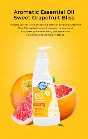 ODOROKU x Two Steps Cleaning Dish Soap 500ml / 5 Litre - Grape Fruit Dish Wash Dish Washing Liquid Moisturising and Tough on Grease and Grime - ODOROKU