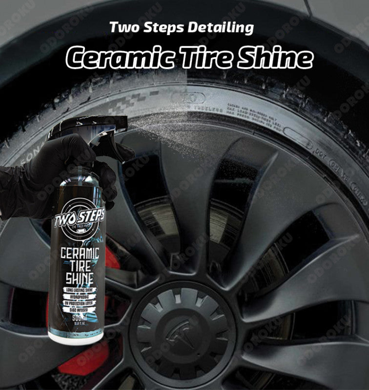 ODOROKU x Two Steps Detailing Ceramic Tire Shine 500ml / 5 Litre Eco Refill Water Based Deep Wet Look Long Lasting Shine Hydrophobic UV Protection Tyre Shine Spray Tire Brightener Dressing - ODOROKU