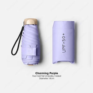 ODOROKU UV Protection Lightweight Mini Pocket Umbrella Ultra Light Windproof Folding Umbrellas Small Pocket Sunny Six-Folds Small Umbrella Capsule Foldable Umbrella - ODOROKU