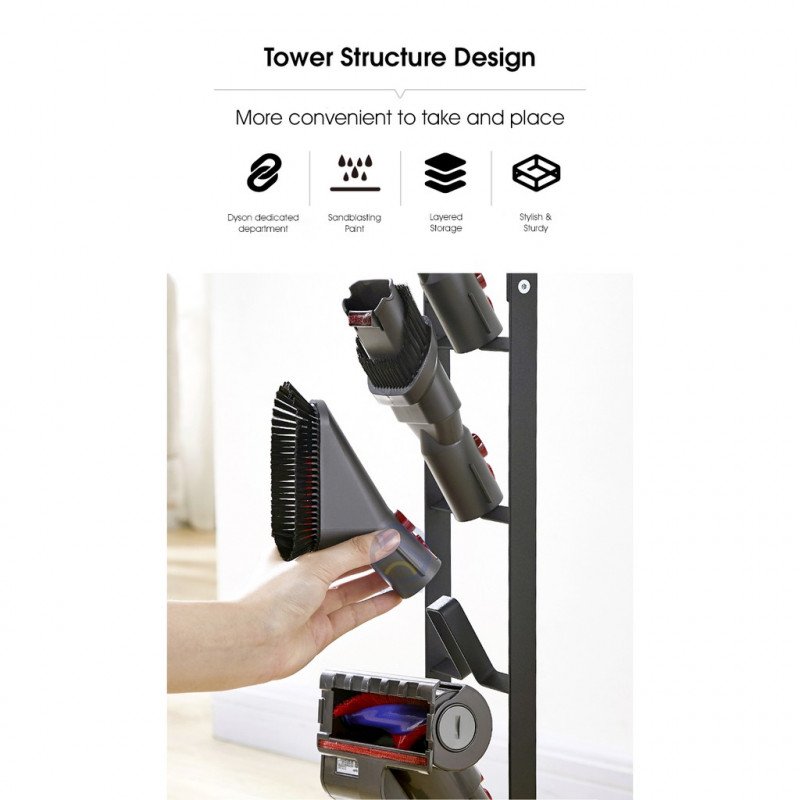 ODOROKU Vacuum Stand for Dyson V11 V10 V8 V7 V6 Vacuum Accessories Stable Metal Organizer Stand Holder, Dyson Handheld - ODOROKU