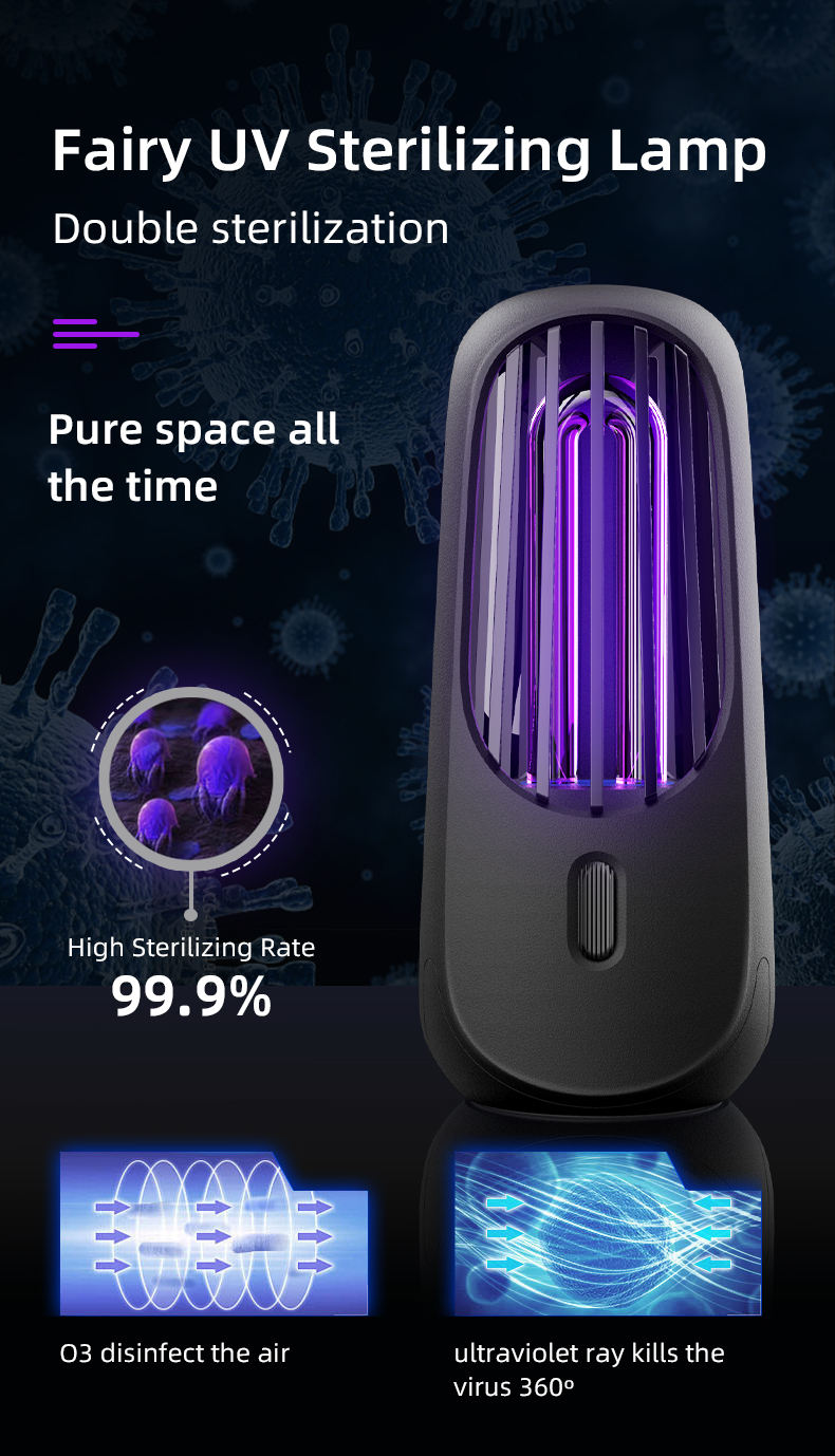 ODOROKU UV Light Sanitizer & Ultraviolet Sterilizer Lamp Portable UV Cleaner for Home, Travel, Room - ODOROKU