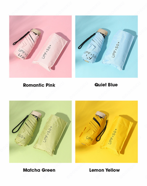 ODOROKU UV Protection Lightweight Mini Pocket Umbrella Ultra Light Windproof Folding Umbrellas Small Pocket Sunny Six-Folds Small Umbrella Capsule Foldable Umbrella - ODOROKU