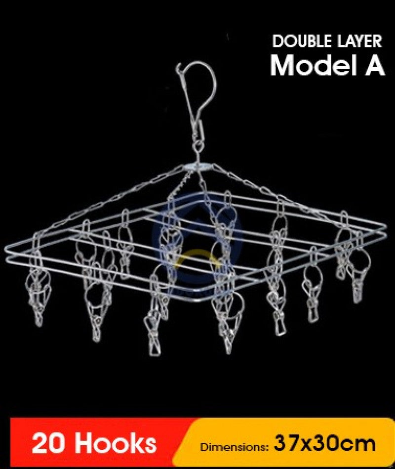 ODOROKU Stainless Steel Laundry Drying Rack Clothes Hanger for Drying Socks,Drying Towels, Diapers, Bras, Baby Clothes,Underwear, Socks Gloves - ODOROKU