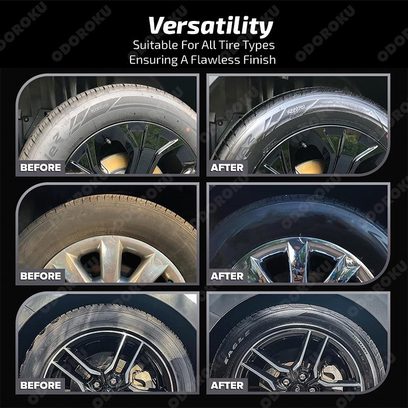 ODOROKU x Two Steps Detailing Ceramic Tire Shine 500ml / 5 Litre Eco Refill Water Based Deep Wet Look Long Lasting Shine Hydrophobic UV Protection Tyre Shine Spray Tire Brightener Dressing - ODOROKU