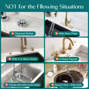 ODOROKU Quick Dry Absorbent Diatomite Sink Faucet Mat Kitchen Fast Drying Stone Tray Sink Splash Guard Anti Skid Absorption Pad for Basin Grey Wh - ODOROKU