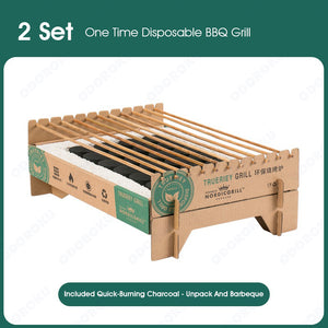 ODOROKU Single Use Biodegradable Mini Grill Portable & Disposable Grill Instant Fire Great for Outdoor Charcoal BBQ & Camping All Natural Material, Easy Set Up No Lighter Fluid Needed - ODOROKU
