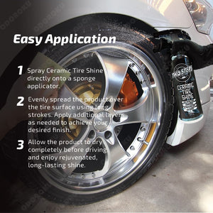 ODOROKU x Two Steps Detailing Ceramic Tire Shine 500ml / 5 Litre Eco Refill Water Based Deep Wet Look Long Lasting Shine Hydrophobic UV Protection Tyre Shine Spray Tire Brightener Dressing - ODOROKU