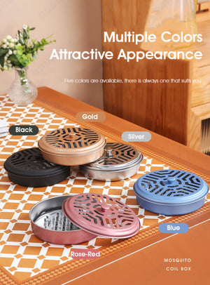 ODOROKU Stainless Steel Mosquito Coil Holder Mosquito Coil Incense Burner Incense Box Mosquito Coil Boxfor Outdoor use, Pool Side, Patio, Deck, Camping, Hiking, etc - ODOROKU
