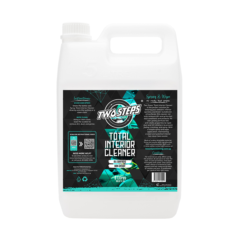 ODOROKU x Two Steps Detailing Total Interior Cleaner 500ml / 5 Litre Eco Refill Cherry Scent Non Greasy for Leather Plastic Vinyl Fabric Glass Car Interior Detailing Leather Repair Interior Clean Spray - ODOROKU
