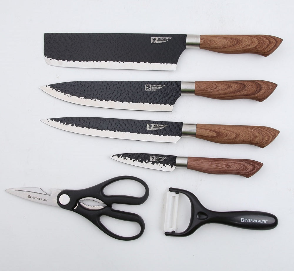 ODOROKU 6 Pieces Professional Kitchen Knives Set With Giftbox Stainless Steel Forged Kitchen Knife Set Sharp Chef Knife Set For Chef Cooking Paring Cutting Slicing - ODOROKU