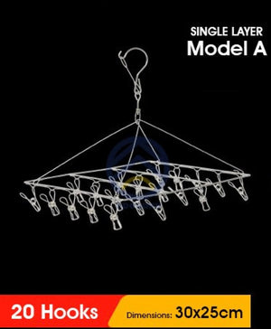 ODOROKU Stainless Steel Laundry Drying Rack Clothes Hanger for Drying Socks,Drying Towels, Diapers, Bras, Baby Clothes,Underwear, Socks Gloves - ODOROKU