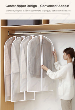 ODOROKU Hanging Transparent Clothes Dust Cover Garment Bag Clothes Organizer Garment Cover Bag Suit Overcoat Dustproof Plastic Cover For Cloth Storage Protector Garment - ODOROKU