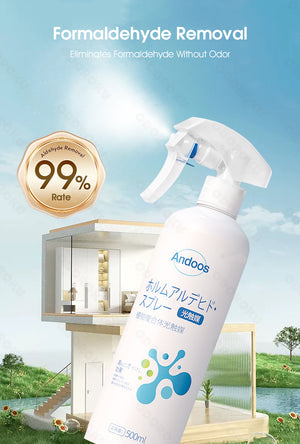 ODOROKU Japan Formaldehyde Remover Spray 500ml Formaldehyde Removal Purification Air TVOC for Furniture Car Wardrobe Carpentry Post Renovation - ODOROKU