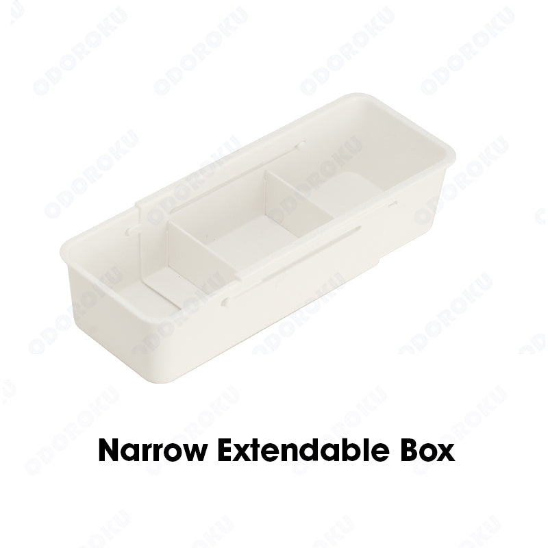 ODOORKU 27-38.5cm Adjustable Organizer Extendable Storage Basket Wardrobe Drawer Organizer Extendable Box Organizer Wardrobe Drawer Organizer Container Wardrobe Storage Box White - ODOROKU