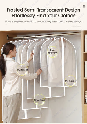 ODOROKU Hanging Transparent Clothes Dust Cover Garment Bag Clothes Organizer Garment Cover Bag Suit Overcoat Dustproof Plastic Cover For Cloth Storage Protector Garment - ODOROKU