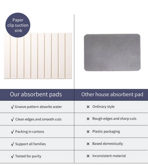 ODOROKU Rollable & Foldable Hard Diatomite Floor Mat Diatomaceous Earth Bath Mat Fast Absorbing Non-Slip Diatom Hard Bathroom Mat - ODOROKU