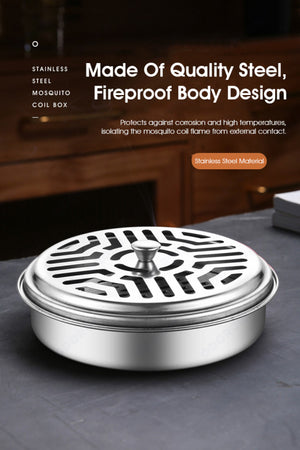 ODOROKU Stainless Steel Mosquito Coil Holder Mosquito Coil Incense Burner Incense Box Mosquito Coil Boxfor Outdoor use, Pool Side, Patio, Deck, Camping, Hiking, etc - ODOROKU
