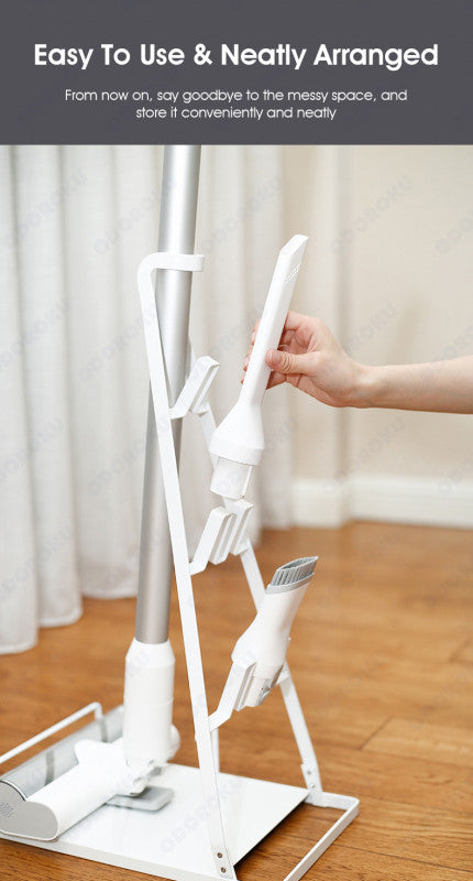 ODOROKU Universal Vacuum Stand with 6 Holder for Dyson Dreame Dibea Roborock Vacuum Cleaner Rack Vacuum Accessories Stable Metal Organizer Stand Holder - ODOROKU