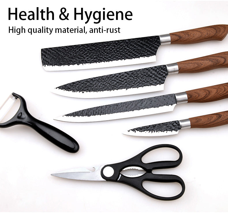 ODOROKU 6 Pieces Professional Kitchen Knives Set With Giftbox Stainless Steel Forged Kitchen Knife Set Sharp Chef Knife Set For Chef Cooking Paring Cutting Slicing - ODOROKU