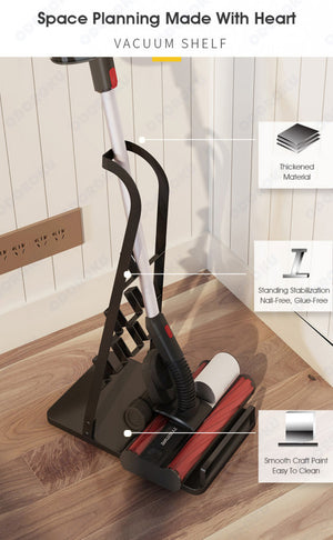 ODOROKU Universal Vacuum Stand with 6 Holder for Dyson Dreame Dibea Roborock Vacuum Cleaner Rack Vacuum Accessories Stable Metal Organizer Stand Holder - ODOROKU
