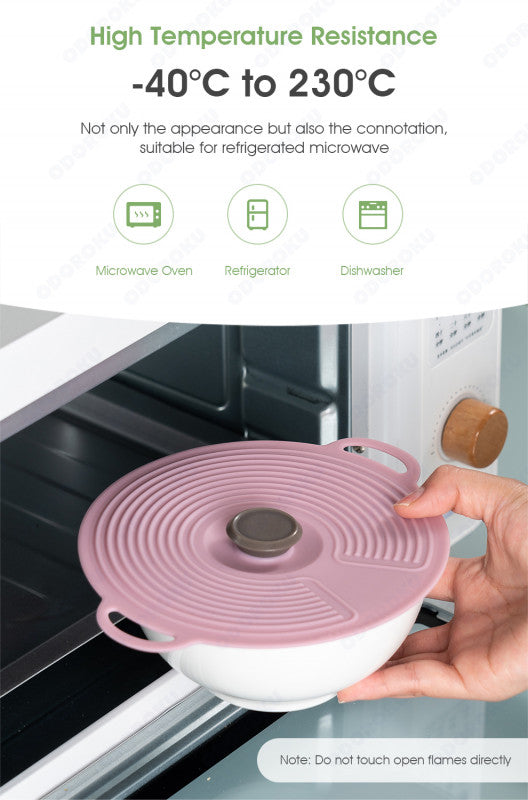 ODOROKU Silicone Lids for Food Storage Silicone Bowl Covers Silicone Pot Lids BPA Free Silicone Suction Lids Silicone Microwave Cover Silicone Pot Covers for Cups Bowls Pots Pans Oven Fridge - ODOROKU