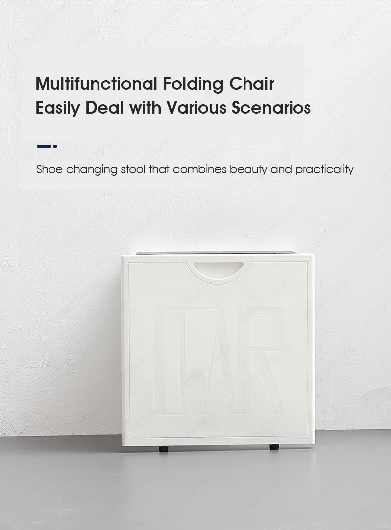 ODOROKU Wall Mounted Folding Chair Stool , Easy and Convenient to Use, 200 Load Capacity ABS / Aluminum / Wood White - ODOROKU
