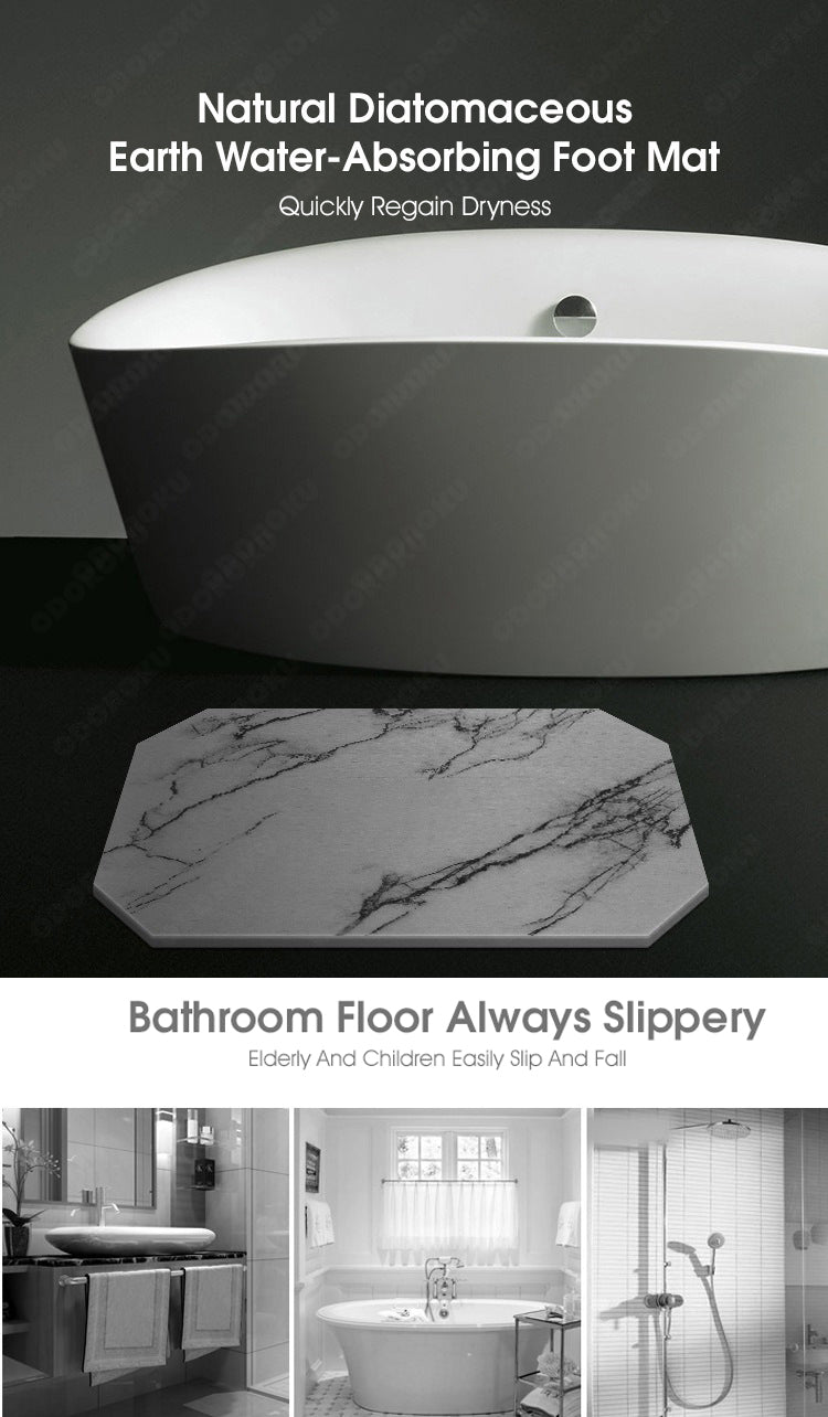 ODOROKU Anti Slip Diatomite Hard Mat Adsorbent & Quick Dry Diatomaceous Earth Bath Mat Hard Mat Toilet Mat Bathroom Mat Floor Mat Kitchen Mat - ODOROKU