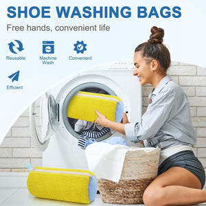 ODOROKU Reusable Shoe Washing Machine Bag Laundry Shoe Bag for Washer and Dryer Durable Zipper Shoe Washing Bag - ODOROKU