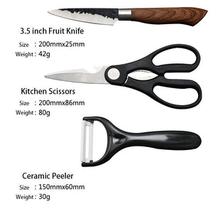 ODOROKU 6 Pieces Professional Kitchen Knives Set With Giftbox Stainless Steel Forged Kitchen Knife Set Sharp Chef Knife Set For Chef Cooking Paring Cutting Slicing - ODOROKU