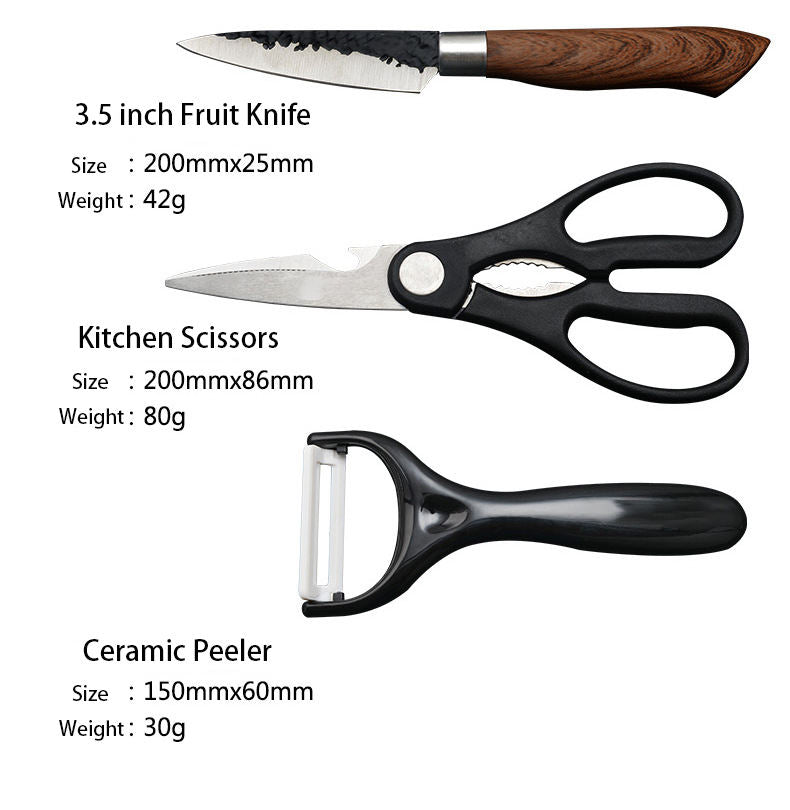 ODOROKU 6 Pieces Professional Kitchen Knives Set With Giftbox Stainless Steel Forged Kitchen Knife Set Sharp Chef Knife Set For Chef Cooking Paring Cutting Slicing - ODOROKU