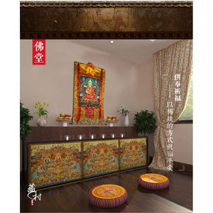 ODOROKU Tsongkhapa Embroidered Fabric Buddha Mounted Tibetan Thangka 宗喀巴大师唐卡 - ODOROKU