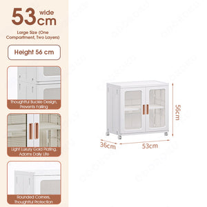 ODOROKU Foldable & Stackable Slim Storage Premium Cabinet with Wheels Adjustable Shelving Divider Plastic Storage Drawers Kitchen Organizer Shelf Rack Plastic Foldable Storage Box for Collapsible Room Clothes Organizers and Storage Wheeled Storage Rack - ODOROKU