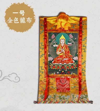ODOROKU Tsongkhapa Embroidered Fabric Buddha Mounted Tibetan Thangka 宗喀巴大师唐卡 - ODOROKU