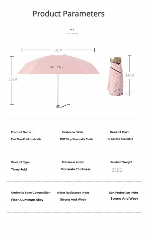 ODOROKU UV Protection Lightweight Mini Pocket Umbrella Ultra Light Windproof Folding Umbrellas Small Pocket Sunny Six-Folds Small Umbrella Capsule Foldable Umbrella - ODOROKU