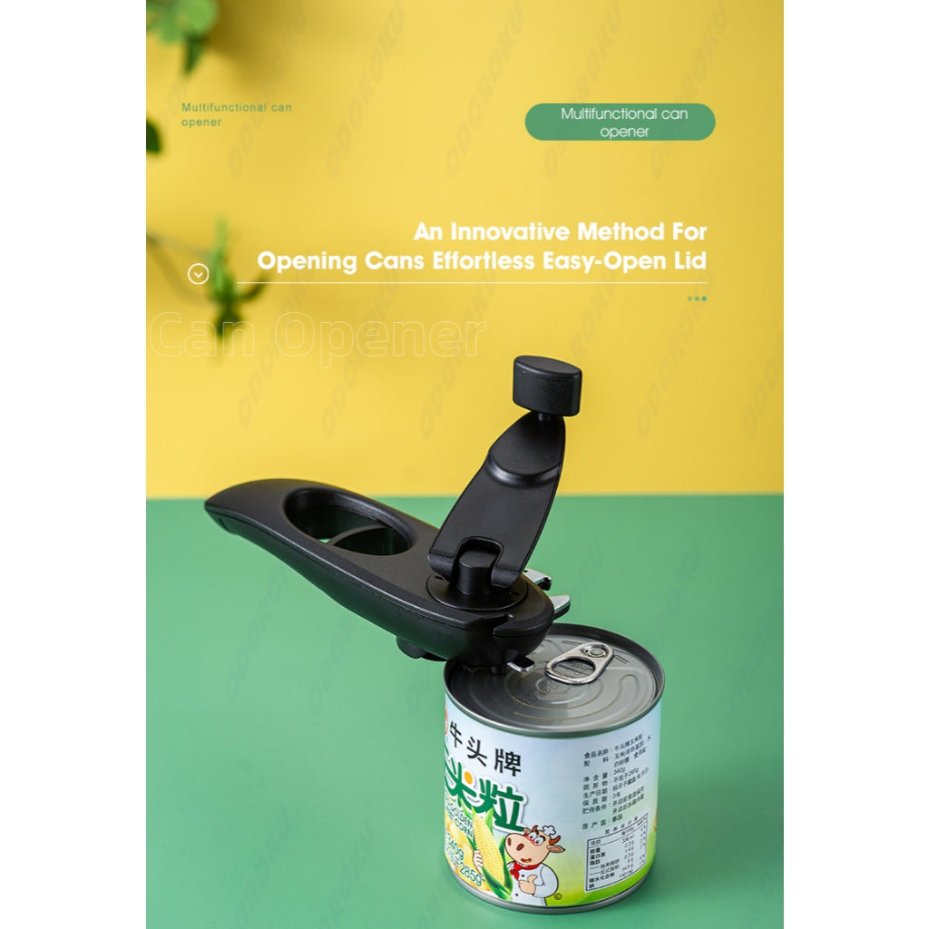 ODOROKU 10 in 1 Stainless Steel Precision Blade Can Opener Multipurpose Heavy Duty Bottle Opener Jar Opener Ergonomic