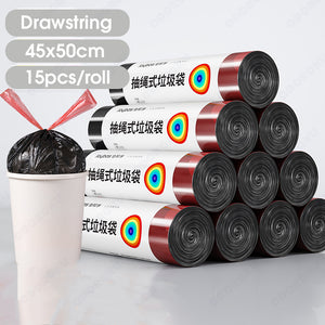 (45x50cm x 20pcs) ODOROKU Ultra Strong & Thick Trash Bag Roll with Handles Strong Load Bearing Durable & Leakproof Extra Thick Design Thicken Disposable Garbage Bag Trash Bags Breakpoint One-off Kitchen Cleaning Bag Rubbish Bag Plastic Waste Bag - ODOROKU