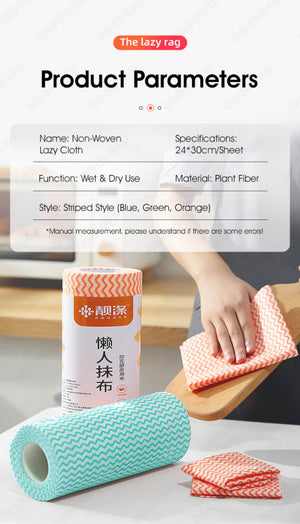 ODOROKU Reusable Cleaning Wipes Cleaning Cloth 30pcs per Roll 24x30cm 140g for Kitchen and Office Dish Cloths for Washing Dishes Multi Purpose Cleaning Towels Disposable Cleaning Wipes Heavy Duty Handy Wipes for Kitchen - ODOROKU