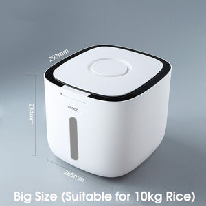 ODOROKU 5/10KG Rice Storage Container with Measuring Cup Rice Dispenser Airtight Food Storage Container Pet Food Storage Container Dry Food Container for Rice Flour Cereal Grain - ODOROKU