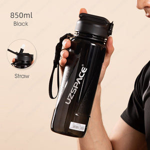 ODOROKU Transparent Straw BPA Free Water Bottle 850ml 1000ml 1 Litre USA Tritan Food Grade Material Easy One-Hand Opening Cover Leak-proof Safety Lock Nylong Strap Ideal for Outdoor Sports Exercise Cycling Tritan Water Bottle - ODOROKU